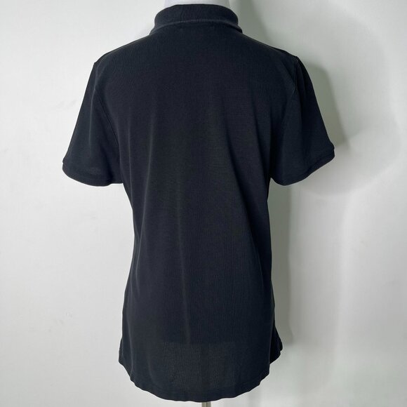 Burberry Women's Blue Black Uniform Button Down Short Sleeve Shirt Size Large - Picture 4 of 9